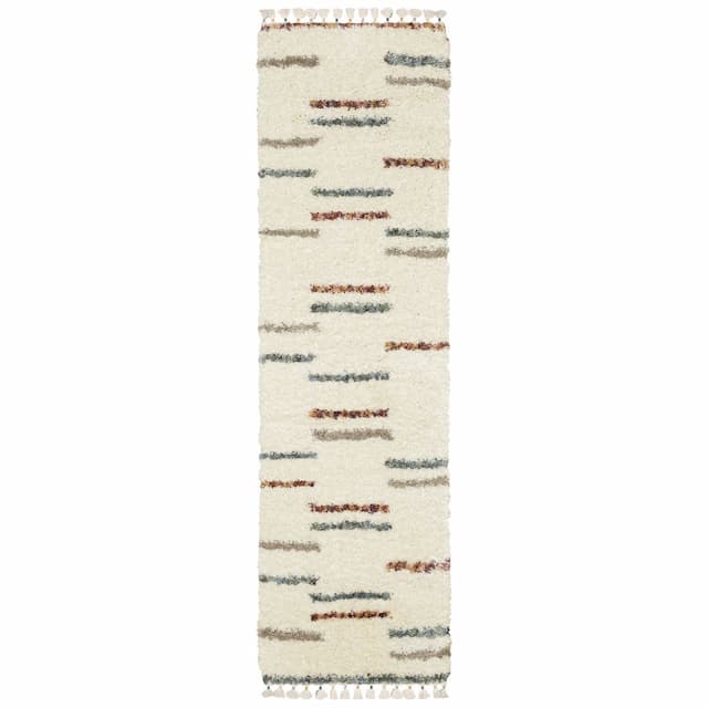 Axis AX04A Ivory/ Multi Indoor Area Rug - 2'3" x 7'6"