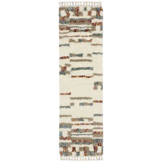 Axis AX06A Ivory/ Multi Indoor Area Rug - 2'3" x 7'6"