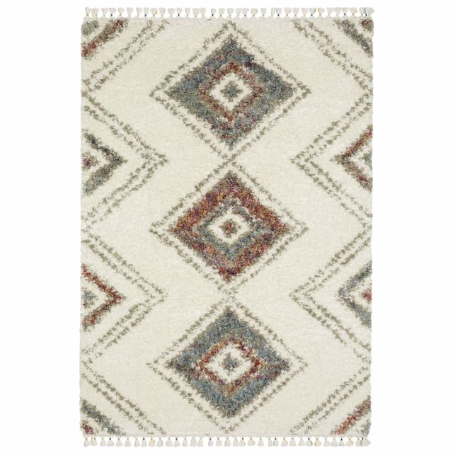 Axis AX07A Ivory/ Multi Indoor Area Rug - 3'10" x 5'5"