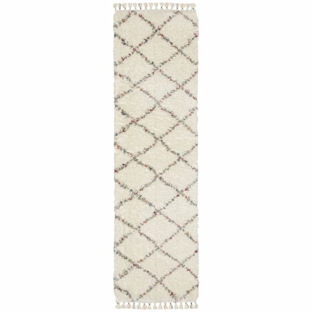 Axis AX08A Ivory/ Multi Indoor Area Rug - 2'3" x 7'6"