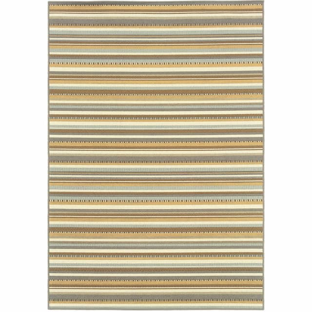 Bali 1001J Grey/ Gold Indoor/Outdoor Area Rug - 6'7" x 9'6"