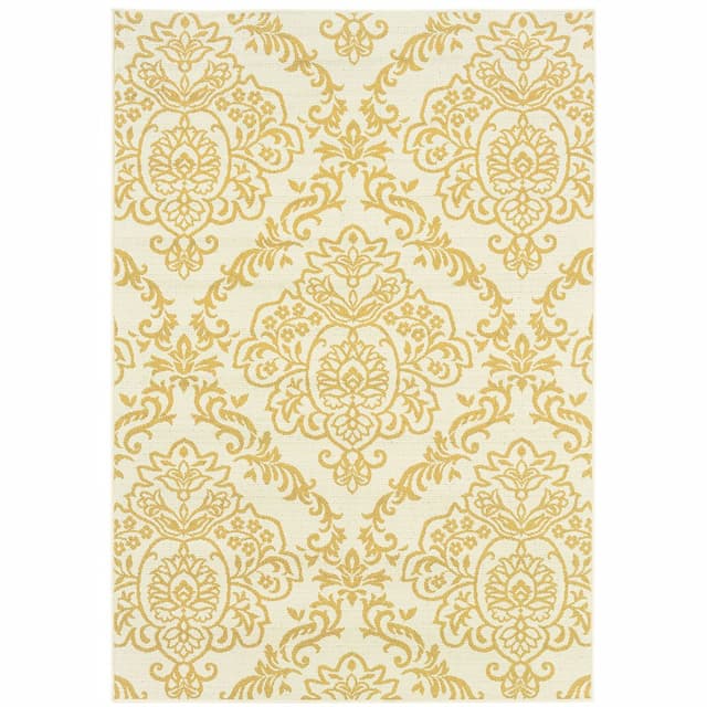 Bali 8424J Ivory/ Gold Indoor/Outdoor Area Rug - 1'9" x 3'9"