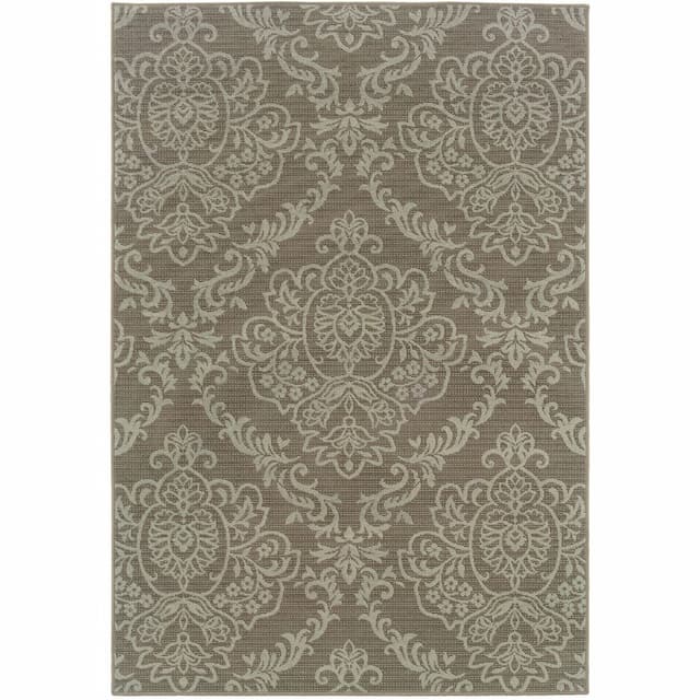 Bali 8424P Grey/ Blue Indoor/Outdoor Area Rug - 2'5" x 4'5"