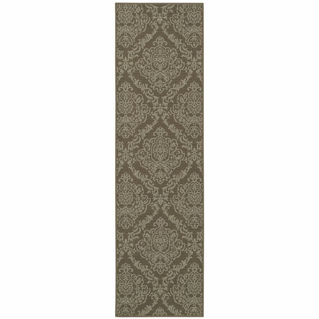 Bali 8424P Grey/ Blue Indoor/Outdoor Area Rug - 2'3" x 7'6"