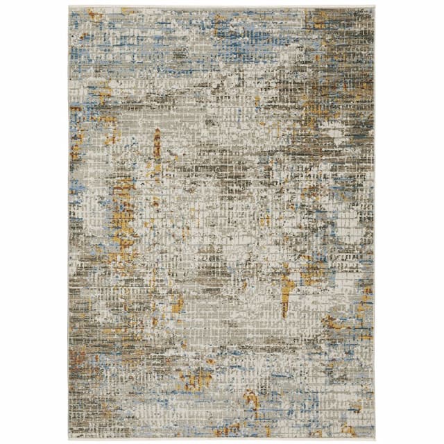 Bauer 005E2 Beige/ Multi Indoor Area Rug - 3'10" x 5'5"