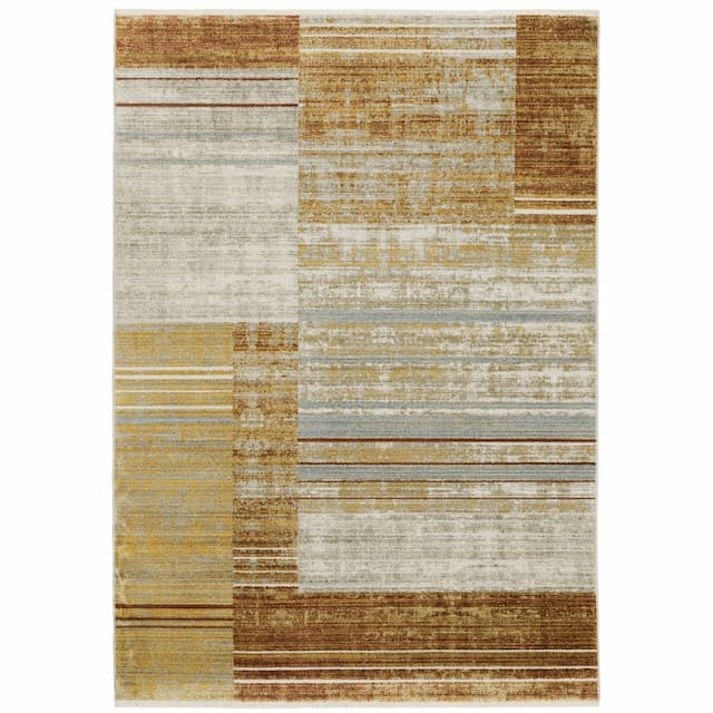 Bauer 090R2 Rust/ Gold Indoor Area Rug - 3'10" x 5'5"