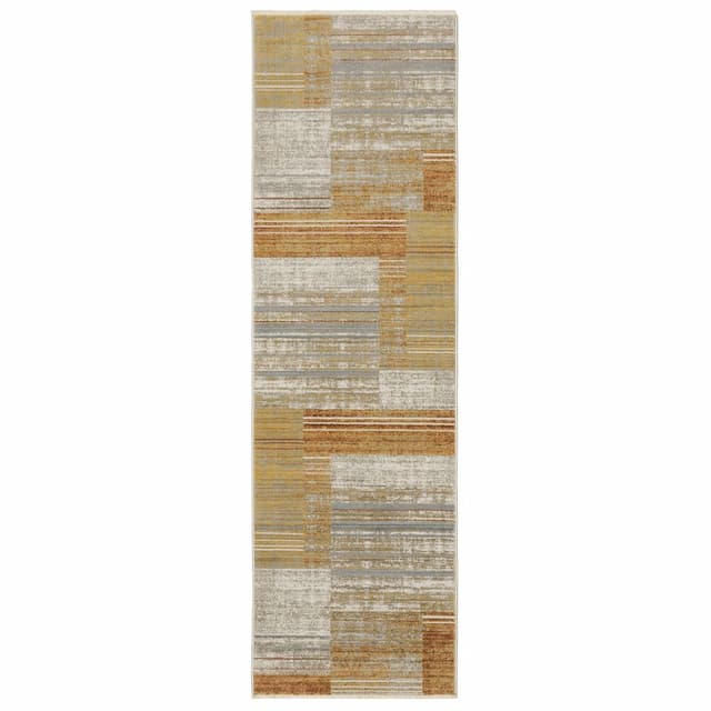 Bauer 090R2 Rust/ Gold Indoor Area Rug - 2'3" x 7'6"