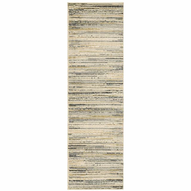 Bowen 1332J Ivory/ Gold Indoor Area Rug - 2'3" x 7'6"