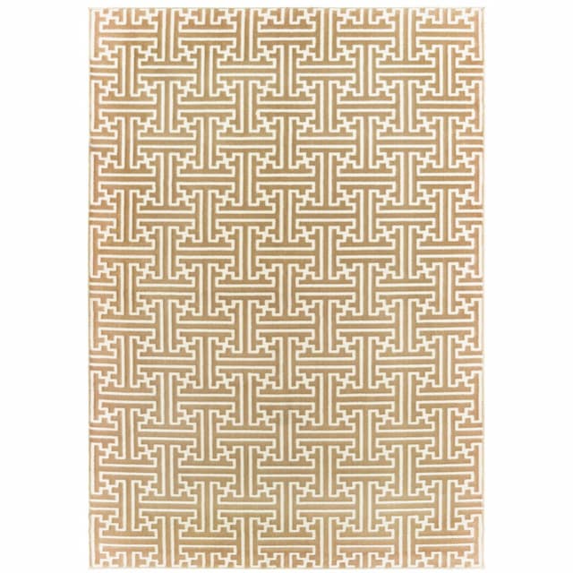 Bowen 1333Y Gold/ Ivory Indoor Area Rug - 3'10" x 5'5"