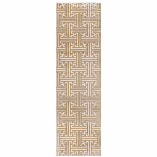 Bowen 1333Y Gold/ Ivory Indoor Area Rug - 2'3" x 7'6"