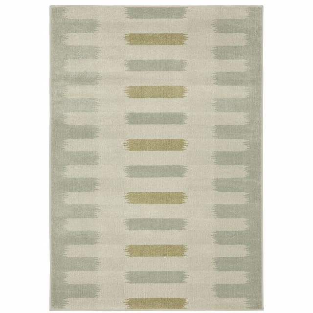 Branson BR09A Beige/ Grey Indoor Area Rug - 3'3" x 5'