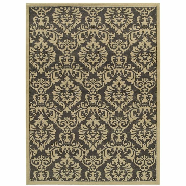 Brentwood 530K9 Charcoal/ Beige Indoor Area Rug - 9'10" x 12'10"