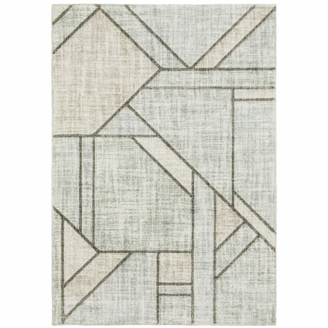 Cambria 5569B Grey/ Beige Indoor Area Rug - 3'3" x 5'