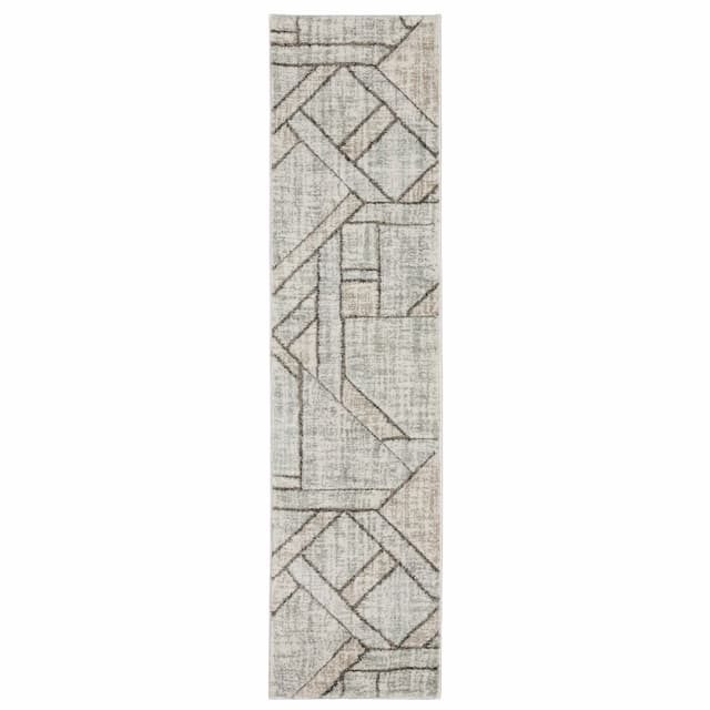 Cambria 5569B Grey/ Beige Indoor Area Rug - 1'10" x 7'6"