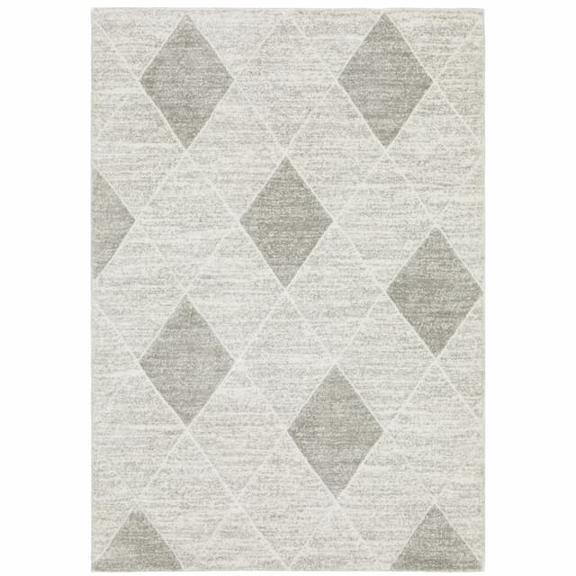 Cambria 005W2 Grey/ Ivory Indoor Area Rug - 3'3" x 5'