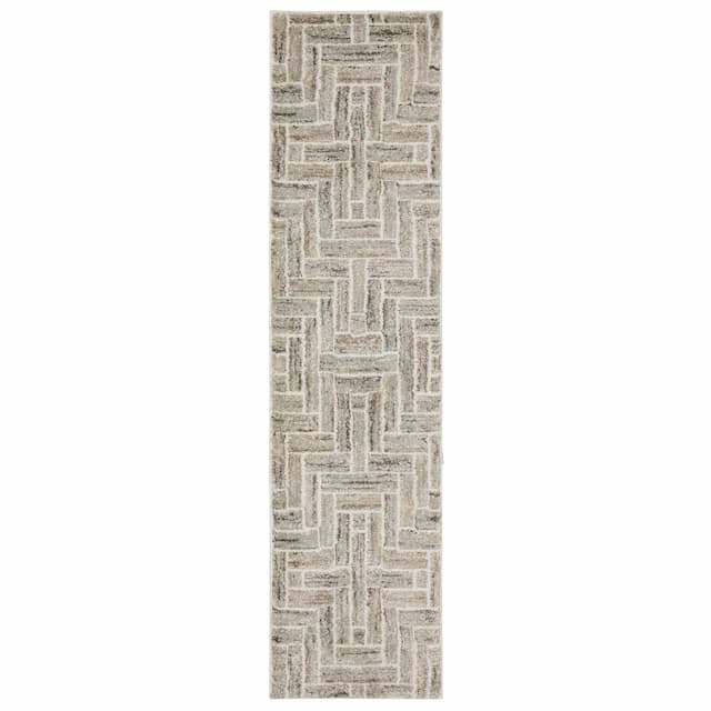 Cambria 093L2 Ivory/ Beige Indoor Area Rug - 1'10" x 7'6"