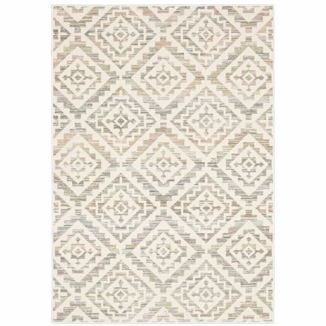 Capistrano 288Q1 Ivory/ Grey Indoor Area Rug - 3'10" x 5'5"