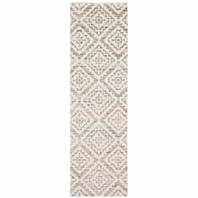 Capistrano 288Q1 Ivory/ Grey Indoor Area Rug - 2'3" x 7'3"