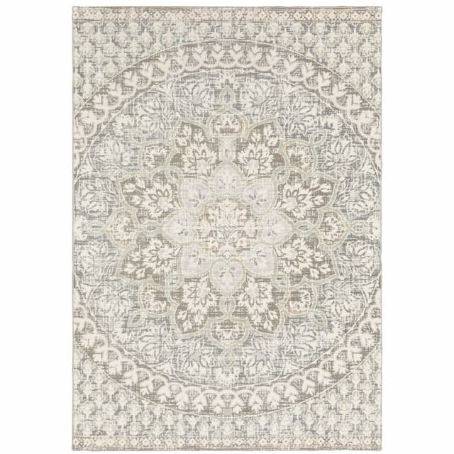 Capistrano 517B1 Ivory/ Grey Indoor Area Rug - 3'10" x 5'5"