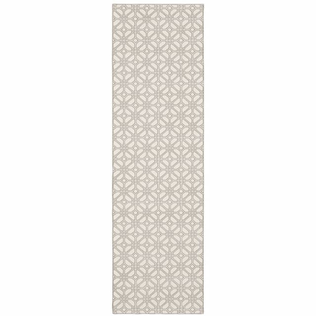 Capistrano 522A1 Ivory/ Grey Indoor Area Rug - 2'3" x 7'3"