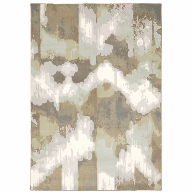 Capistrano 539C1 Ivory/ Green Indoor Area Rug - 3'10" x 5'5"