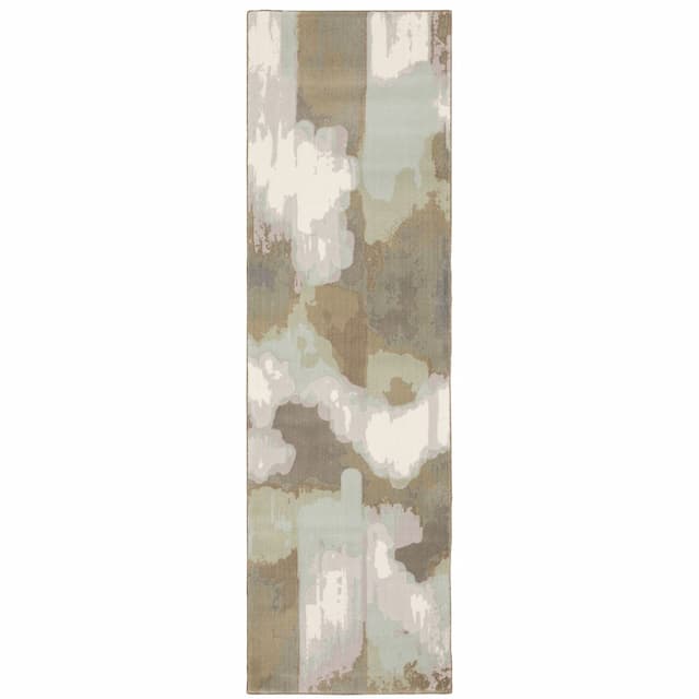 Capistrano 539C1 Ivory/ Green Indoor Area Rug - 2'3" x 7'3"