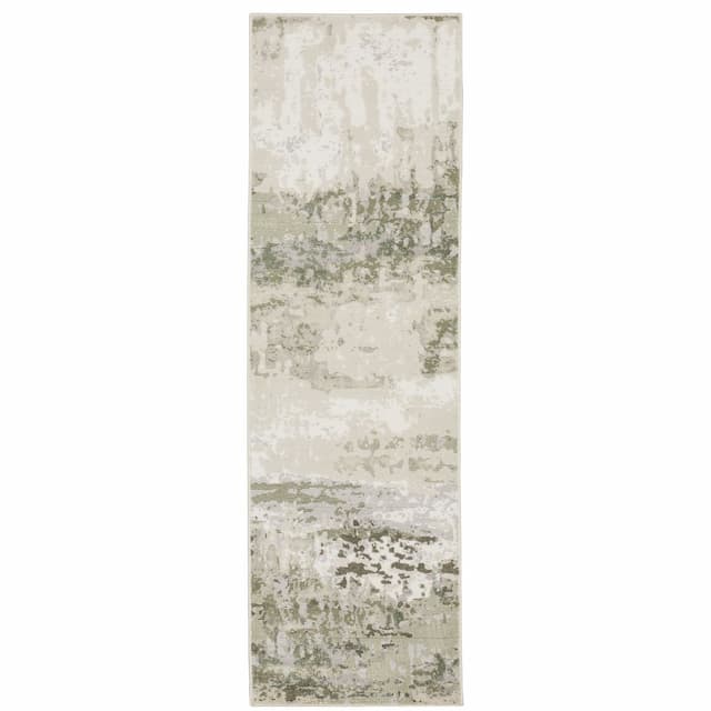 Caravan 2061W Beige/ Green Indoor Area Rug - 2'3" x 7'6"