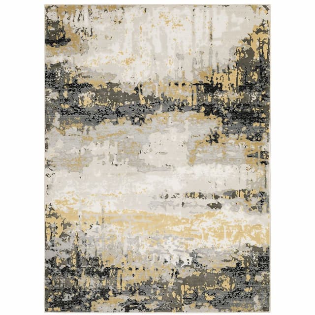 Caravan 2061X Grey/ Gold Indoor Area Rug - 9'10" x 12'10"