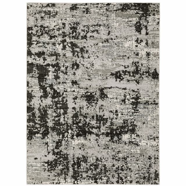 Caravan 4153Q Grey/ Black Indoor Area Rug - 3'3" x 5'