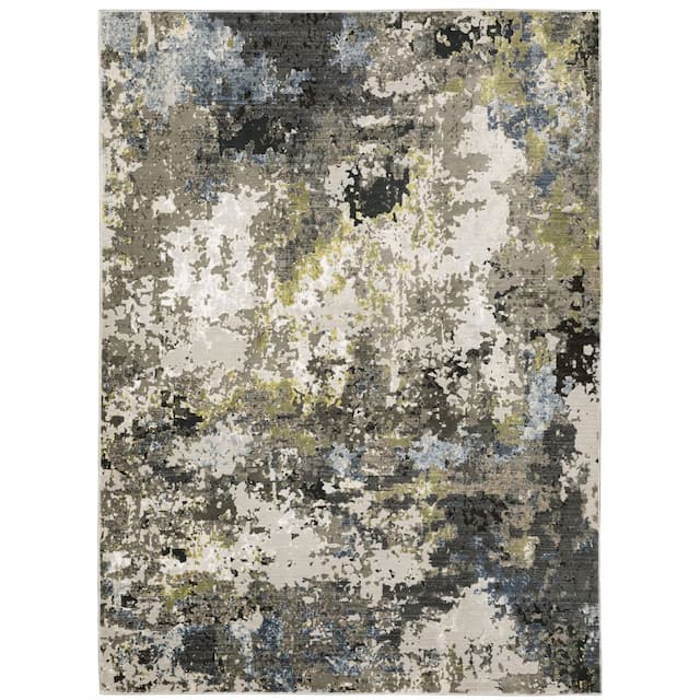 Caravan 502Z8 Grey/ Green Indoor Area Rug - 3'3" x 5'