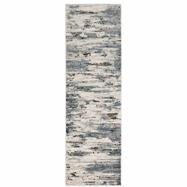 Caravan 750W8 Blue/ Grey Indoor Area Rug - 2'3" x 7'6"