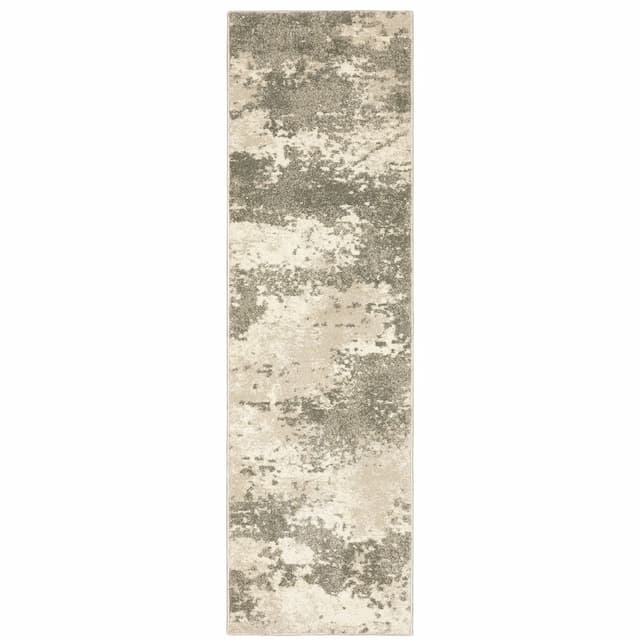 Carson 0734D Beige/ Grey Indoor Area Rug - 2'3" x 7'6"