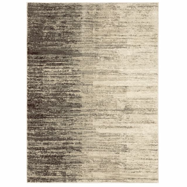 Carson 0735A Beige/ Grey Indoor Area Rug - 2' x 3'