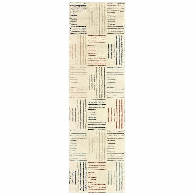 Carson 9663A Ivory/ Multi Indoor Area Rug - 2'3" x 7'6"