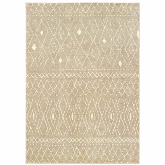 Carson 9665B Sand/ Ivory Indoor Area Rug - 2' x 3'