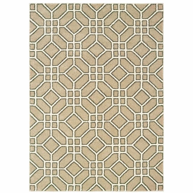 Carson 9669D Sand/ Ivory Indoor Area Rug - 2' x 3'