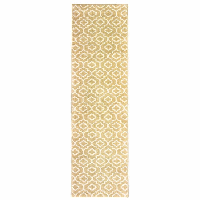 Carson 9672E Gold/ Ivory Indoor Area Rug - 2'3" x 7'6"