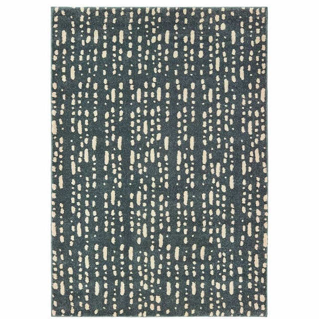 Carson 9673B Blue/ Ivory Indoor Area Rug - 3'10" x 5'5"