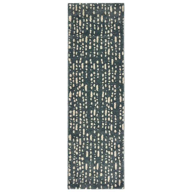 Carson 9673B Blue/ Ivory Indoor Area Rug - 2'3" x 7'6"