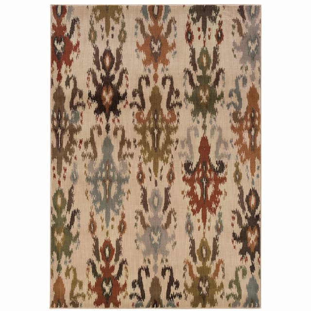 Casablanca 4437A Ivory/ Multi Indoor Area Rug - 9'10" x 12'10"