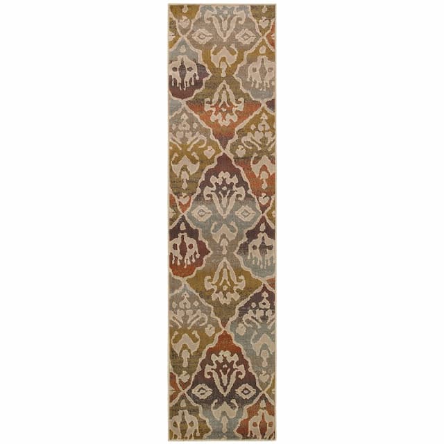 Casablanca 4442C Multi/ Beige Indoor Area Rug - 1'10" x 7'6"