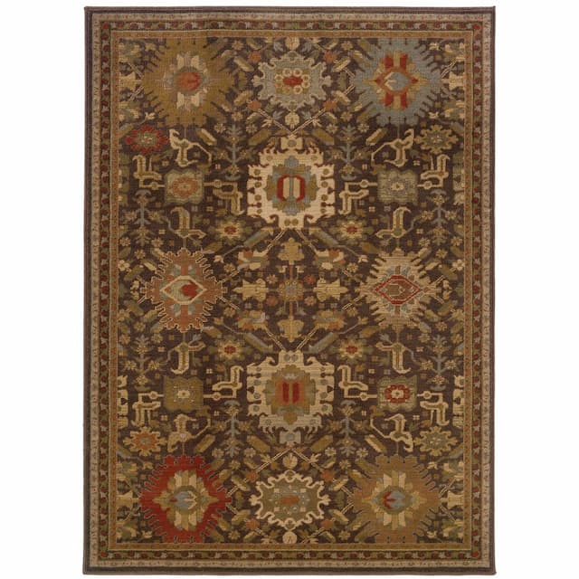 Casablanca 4444A Brown/ Multi Indoor Area Rug - 6'7" x 9'6"