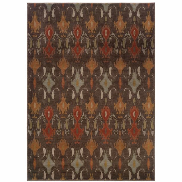 Casablanca 4447A Brown/ Orange Indoor Area Rug - 6'7" x 9'6"