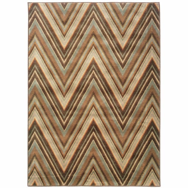 Casablanca 4461B Brown/ Blue Indoor Area Rug - 3'10" x 5'5"