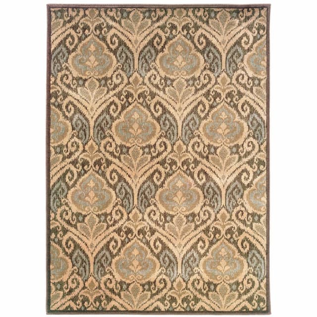 Casablanca 4464A Green/ Ivory Indoor Area Rug - 6'7" x 9'6"