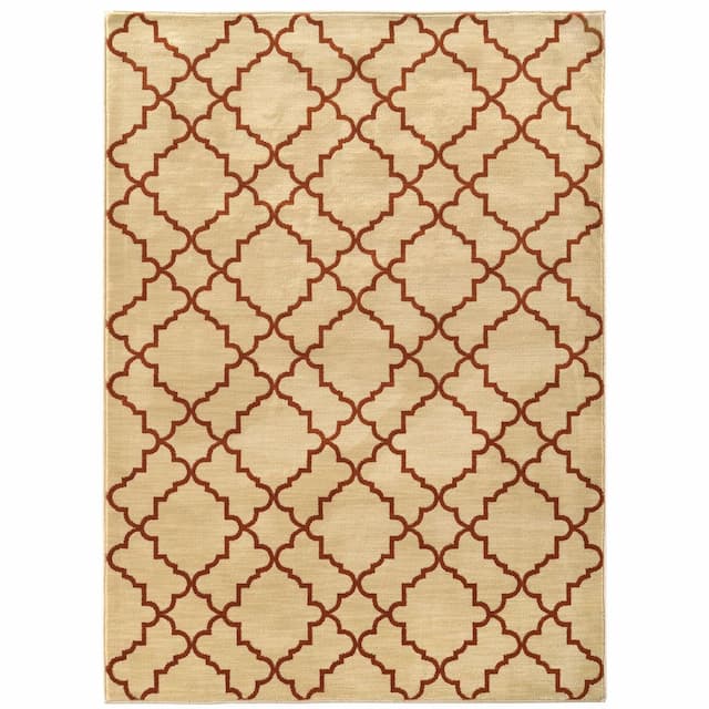 Casablanca 5178E Beige/ Rust Indoor Area Rug - 1'10" x 3'3"