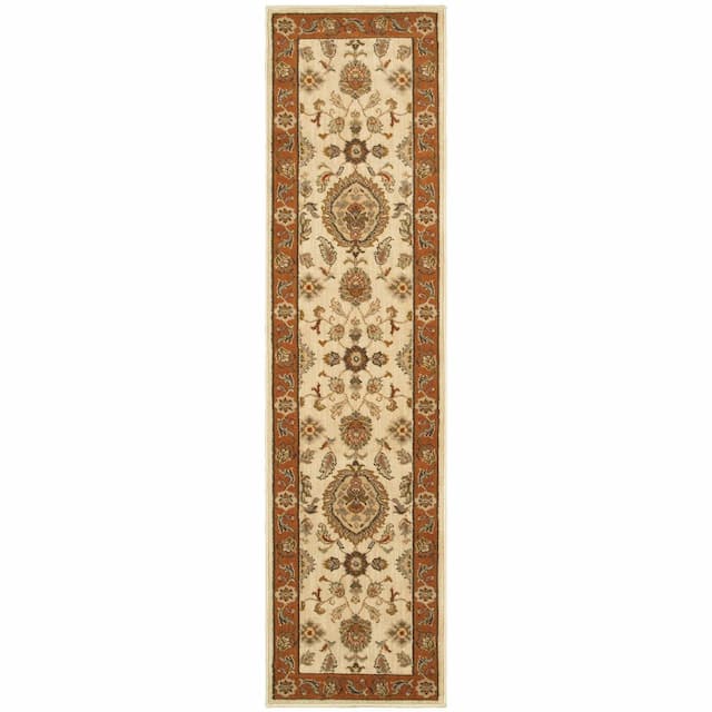 Casablanca 5317B Beige/ Rust Indoor Area Rug - 1'10" x 7'6"