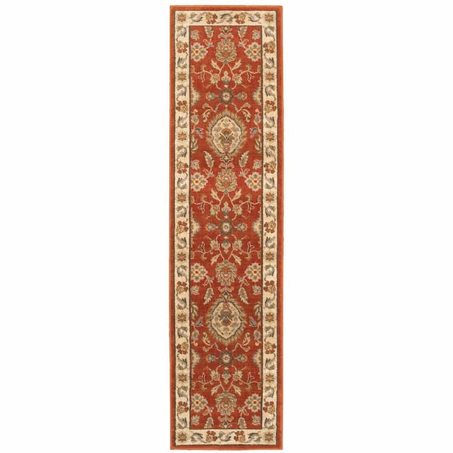 Casablanca 5317D Red/ Beige Indoor Area Rug - 1'10" x 7'6"