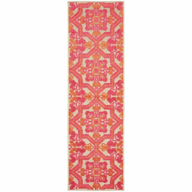 Cayman 2541V Sand/ Pink Indoor/Outdoor Area Rug - 2'3" x 7'6"