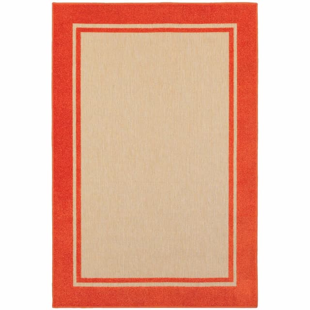 Cayman 5594Q Sand/ Orange Indoor/Outdoor Area Rug - 1'10" x 3'3"